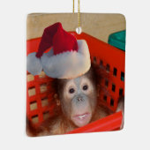 かわいい動物のクリスマス セラミックオーナメント (右)