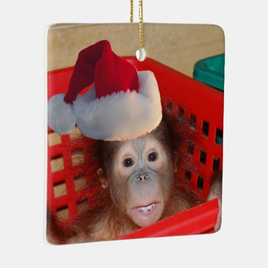 かわいい動物のクリスマス セラミックオーナメント (右)