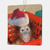 かわいい動物のクリスマス セラミックオーナメント (左)