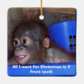 かわいい動物のクリスマス セラミックオーナメント (裏面)