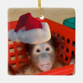 かわいい動物のクリスマス セラミックオーナメント (正面)