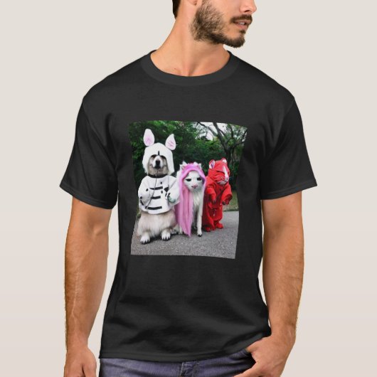 かわいい動物のコスプレ Tシャツ (正面)