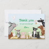 かわいい動物のサンキューカード（小） (正面)