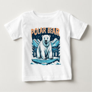 かわいい動物のシロクマ ベビーTシャツ
