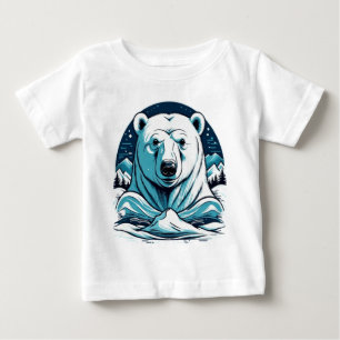 かわいい動物のシロクマ ベビーTシャツ