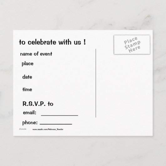 かわいい動物のスウィンガーのパーティの招待状 インビテーションポストカード (裏面)