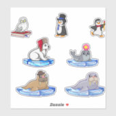 かわいい動物のセット シール (シート)