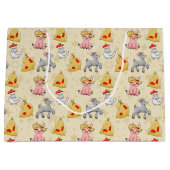 かわいい動物のタイルパーティー ラージペーパーバッグ (正面)