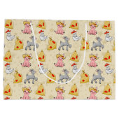 かわいい動物のタイルパーティー ラージペーパーバッグ (裏面)