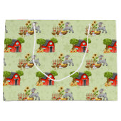 かわいい動物のタイルパーティー ラージペーパーバッグ (正面)