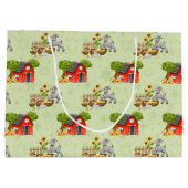 かわいい動物のタイルパーティー ラージペーパーバッグ (裏面)