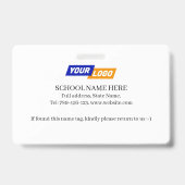 かわいい動物のタグ付きの子どもの名前タグデザイン バッジ (裏面)