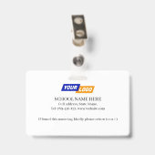 かわいい動物のタグ付きの子どもの名前タグデザイン バッジ (裏面 （クリップ付）)