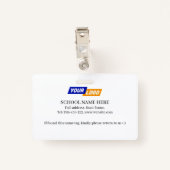 かわいい動物のタグ付きの子どもの名前タグデザイン バッジ (裏面クリップ)