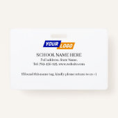 かわいい動物のタグ付きの子どもの名前タグデザイン バッジ (裏面)