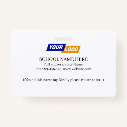 かわいい動物のタグ付きの子どもの名前タグデザイン バッジ (裏面)