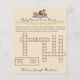 かわいい動物のテーマのクロスワードゲーム チラシ