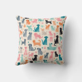 かわいい動物のデザイン継ぎ目のない犬と猫のパターン クッション (裏面)