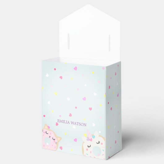 かわいい動物のドーナツ赤ちゃんシャワーお願いボックス フェイバーボックス (オープン)