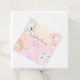かわいい動物のドーナツmonogram baby shower フェイバータグ