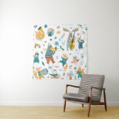 かわいい動物のバンド タペストリー (インサイチュ)