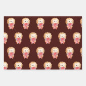 かわいい動物のパターン ラッピングペーパーシート (正面2)