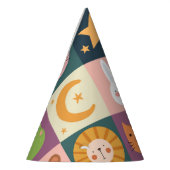 かわいい動物のパッチワークカラフル パーティーハット (左)