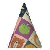 かわいい動物のパッチワークカラフル パーティーハット (右)