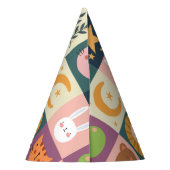 かわいい動物のパッチワークカラフル パーティーハット (裏面)