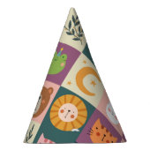 かわいい動物のパッチワークカラフル パーティーハット (右)