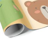 かわいい動物のパッチワーク ラッピングペーパー (ロールコーナー)