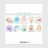 かわいい動物のパンセット シール (シート)