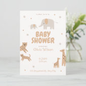 かわいい動物のパーティーカード招待状 招待状 (スタンド正面)