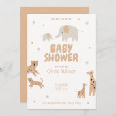 かわいい動物のパーティーカード招待状 招待状 (正面/裏面)