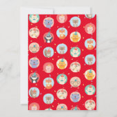 かわいい動物のパーティー帽子と写真ハッピーバースデー 招待状 (裏面)