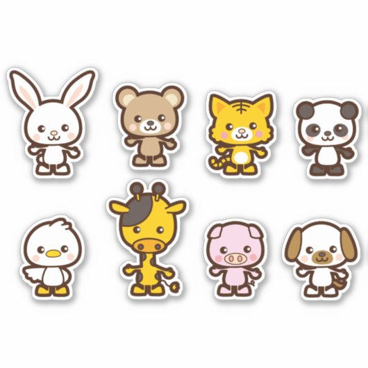 かわいい動物のビニールシール シール (正面)