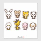 かわいい動物のビニールシール シール (シート)