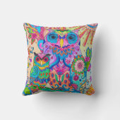 かわいい動物のフクロウの漫画の鳥 クッション (裏面)