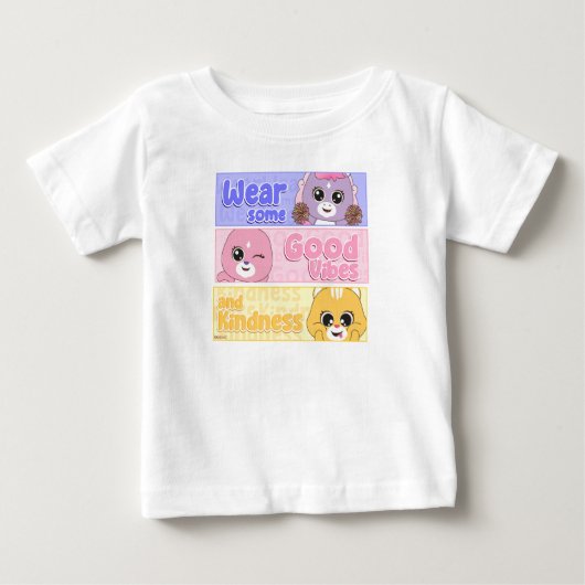 かわいい動物のフリエンツ：完子供へ全 ベビーTシャツ (正面)