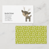 かわいい動物のブラウンの木びき台のシカの名刺 名刺 (正面/裏面)