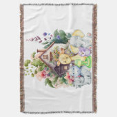 かわいい動物のブランケット スローブランケット (正面縦)