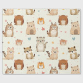 かわいい動物のプリント包装紙 ラッピングペーパー (フラット)