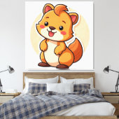 かわいい動物のプリント キャンバスプリント (インサイチュ (寝室))