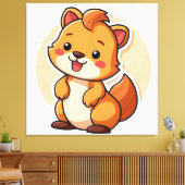 かわいい動物のプリント キャンバスプリント (インサイチュ (リビング))