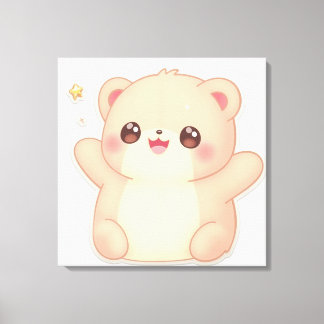 かわいい動物のプリント キャンバスプリント