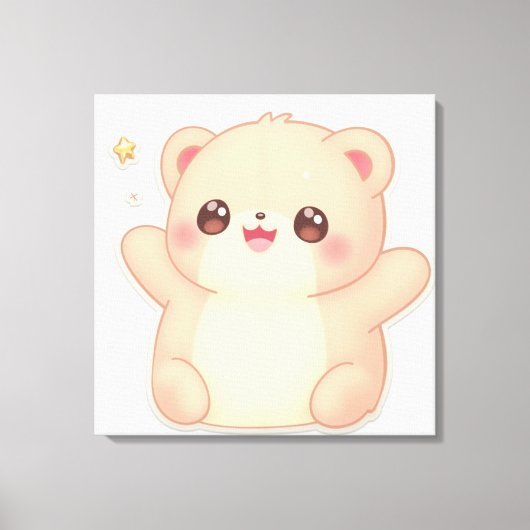 かわいい動物のプリント キャンバスプリント (正面)