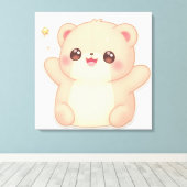 かわいい動物のプリント キャンバスプリント (インサイチュ (ウッドフロア))