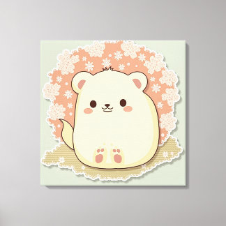 かわいい動物のプリント キャンバスプリント