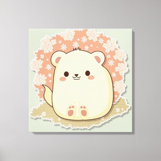 かわいい動物のプリント キャンバスプリント (正面)