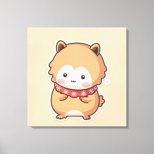 かわいい動物のプリント キャンバスプリント (正面)